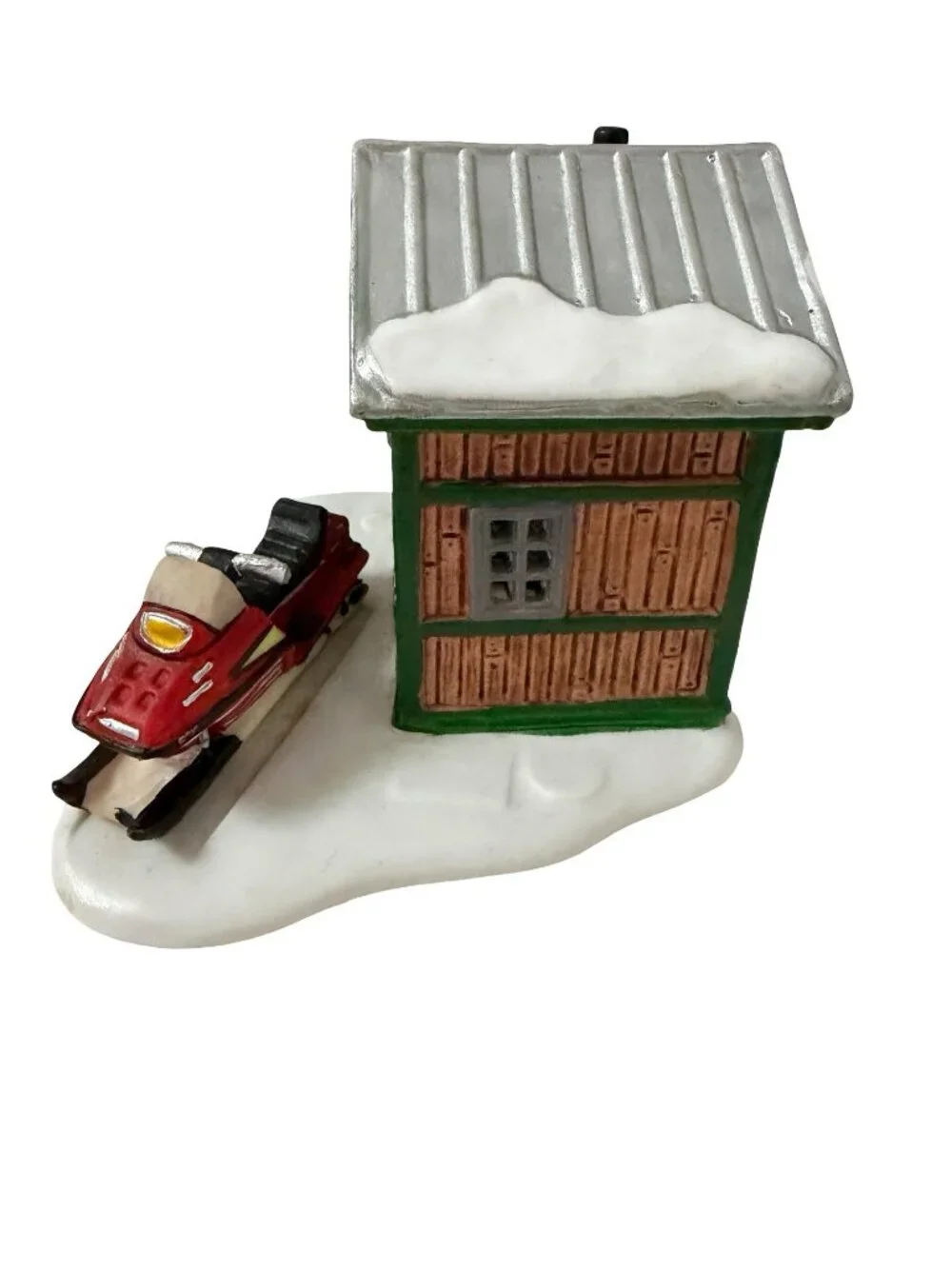 Lemax Mush Lounge Christmas Village Snowmobile Ski Lodge Building Figurine 2001